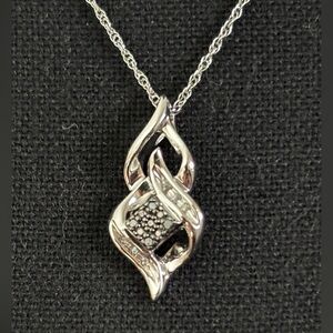 Kay Jewelers Black/White 1/10 CT and Silver Necklace.